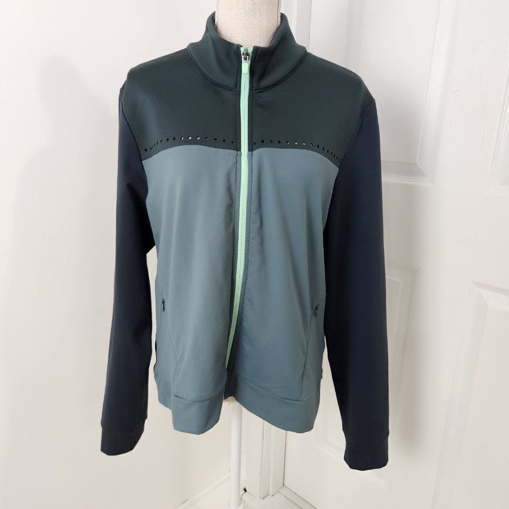 Fabletics Jacket Womens XXL Black Full Zip Stretch Mock Neck